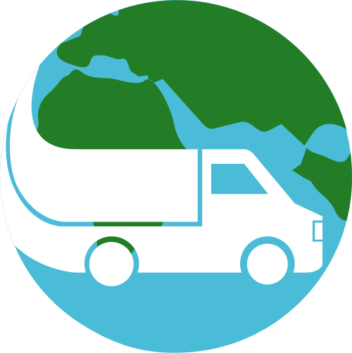 绿色货车地球球矢量logo元素矢量logo