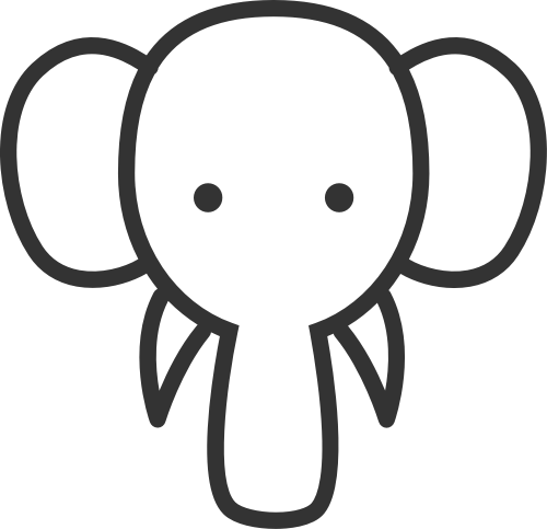 可爱卡通动物小象头矢量图标素材矢量logo