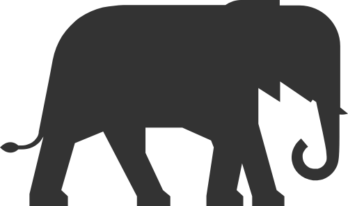 黑色剪影动物大象矢量图标素材矢量logo