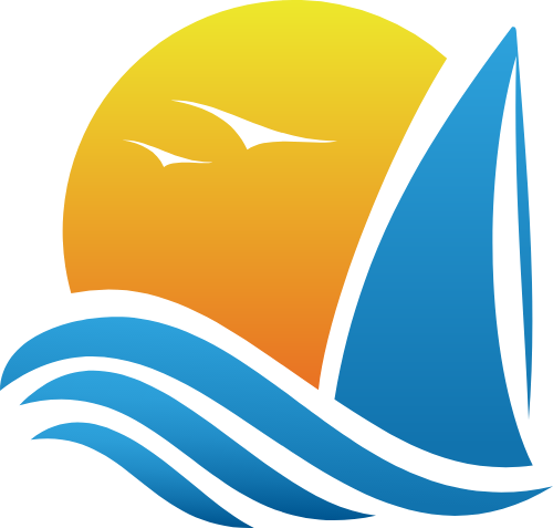 夕阳帆船旅游矢量logo矢量logo