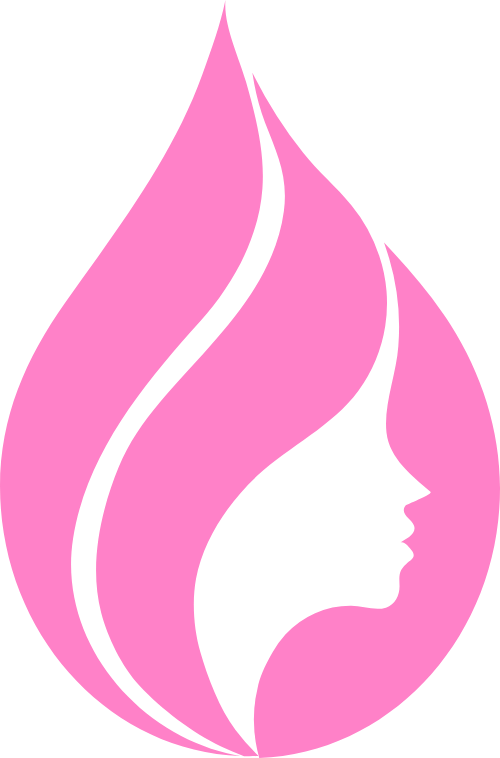 粉色水滴女性美发矢量图形矢量logo