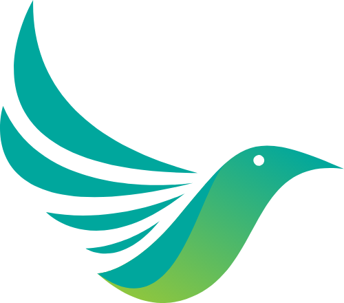 飞鸟绿色翅膀造型矢量logo