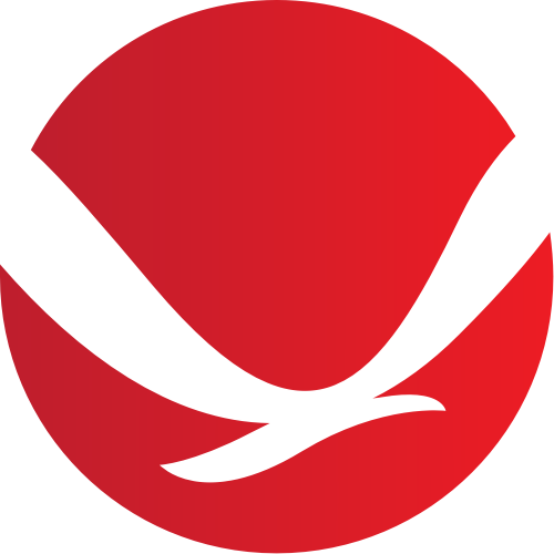 红色渐变负空间飞鸟矢量图标志素材 logo png