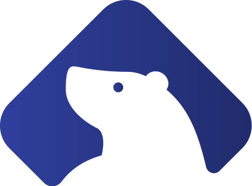 蓝色渐变熊动物矢量商标素材 logo png
