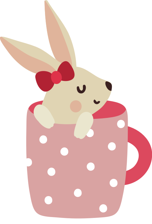 杯子里的小兔子矢量图标志素材 logo png