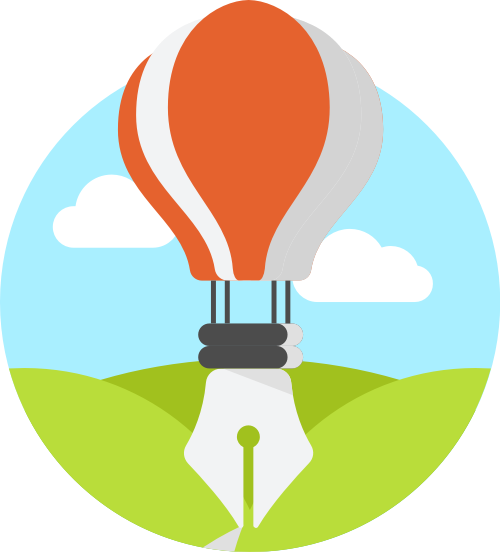 热气球钢笔矢量图商标素材 logo png