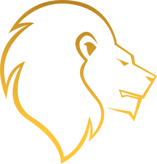 金色线条狮子头矢量图logo素材 logo png