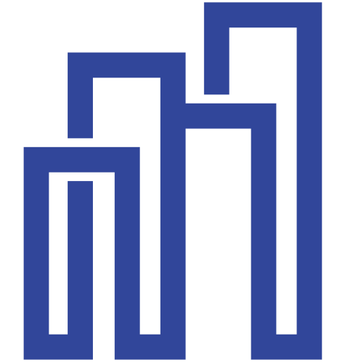 蓝色线条城市高楼建筑矢量图标 logo png