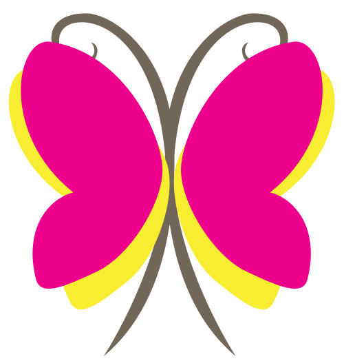 粉色蝴蝶矢量图标 logo png