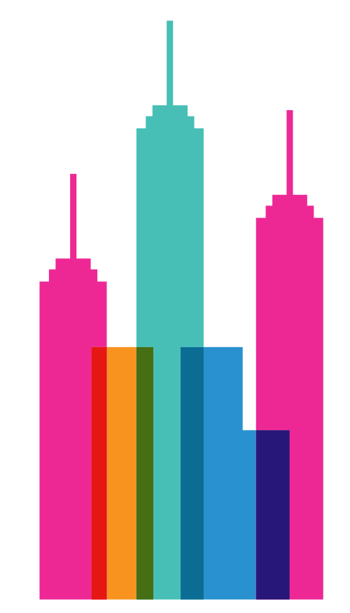 彩色城市高楼矢量图标