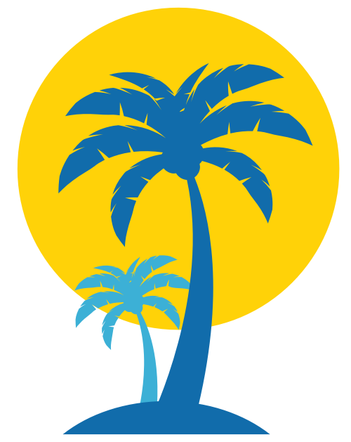 椰树夕阳矢量logo图标