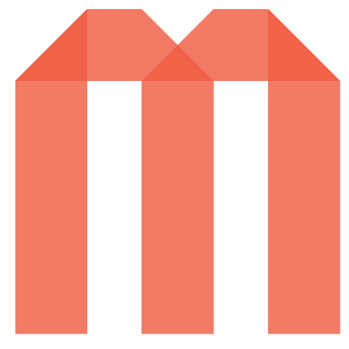 桔色字母M矢量图标
