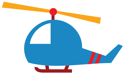 蓝色卡通简易直升机矢量图标 logo png
