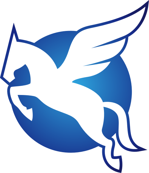 蓝色飞马logo矢量元素
