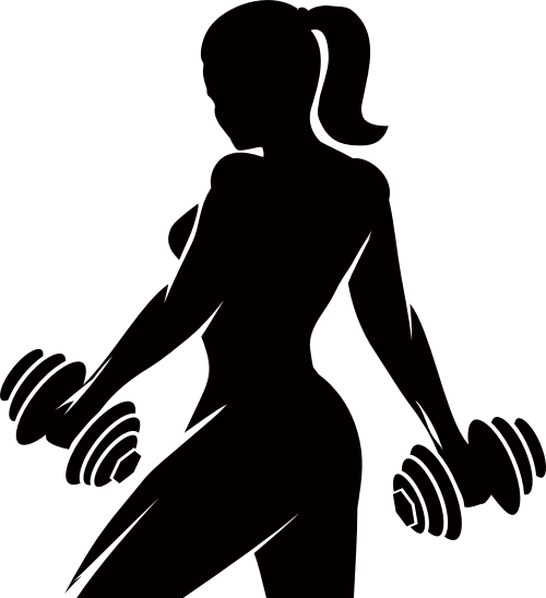 女性哑铃矢量logo图标