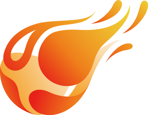 橙色火焰蓝球矢量logo素材