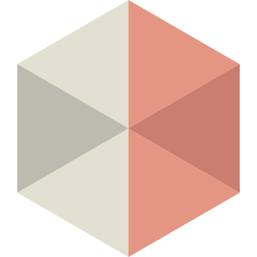 暖色立体六边形矢量图标 logo png