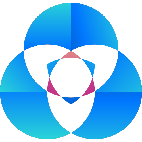 蓝色圆形三角渐变矢量图标 logo png
