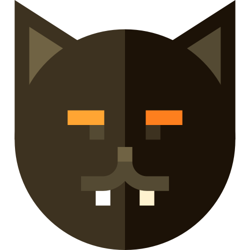 黑色猫搞怪创意万圣节矢量logo图标 logo png