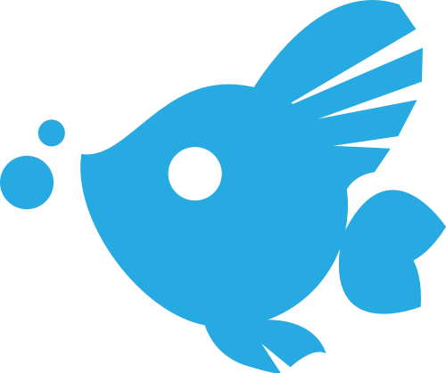 蓝色金鱼矢量LOGO图标 logo png