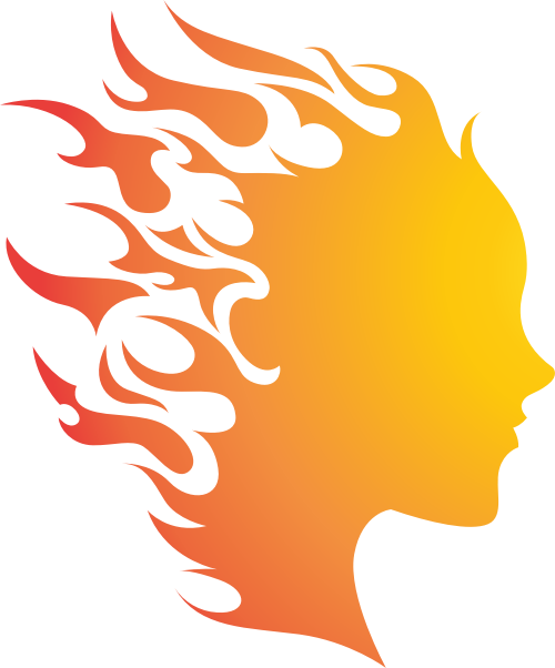 橙色火形人脸矢量LOGO图片 logo png