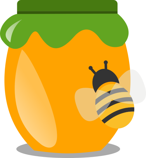 蜂蜜罐蜜蜂矢量LOGO图标