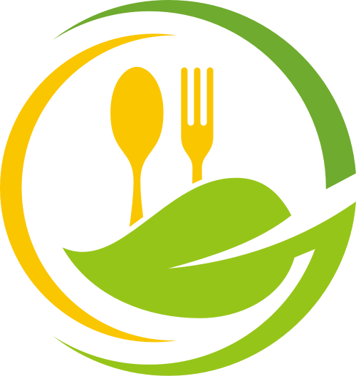 有机绿色食品创意叉勺餐具矢量LOGO素材 logo png