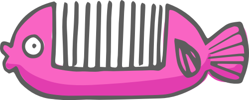 粉色鱼骨发梳矢量LOGO素材 logo png