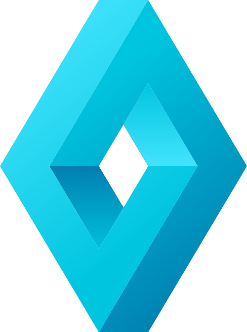 立体菱形矢量图标 logo png