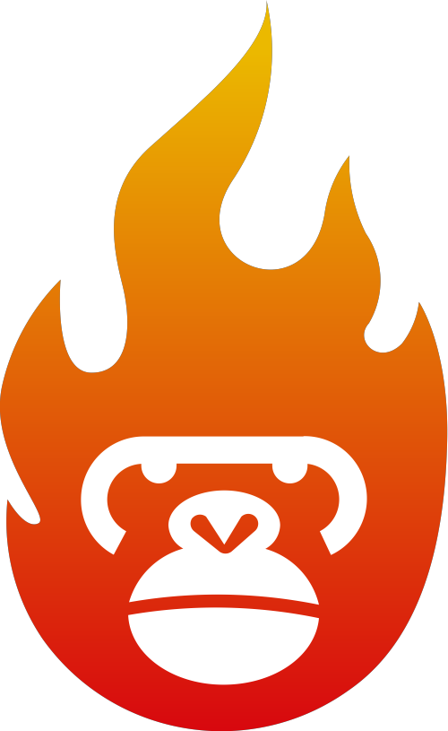 渐变猩猩火造型创意文化娱乐影视相关矢量logo图标 logo png