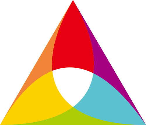 弧线渐变彩色三角形矢量logo图标 logo png