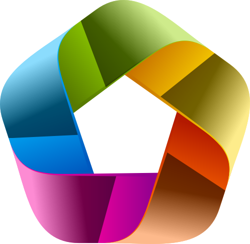 彩色立体五边形互联网应用相关矢量logo图标 logo png
