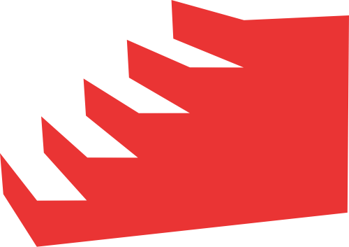 红色立体楼梯矢量logo图标 logo png