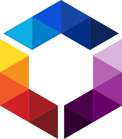 彩色立体三角六边形矢量logo图标