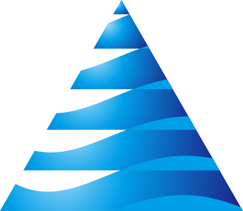 蓝色三角水波纹矢量logo图标 logo png