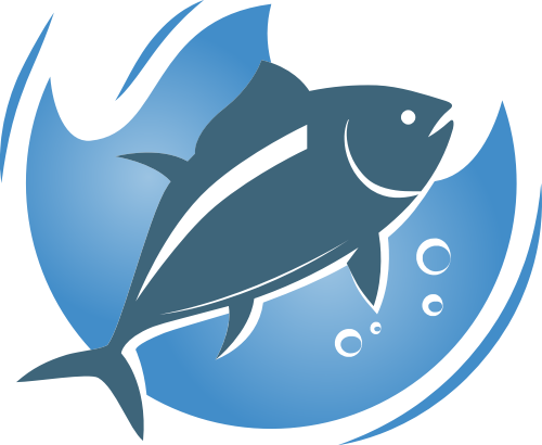 蓝色海鲜鱼餐厅海洋相关矢量logo图标