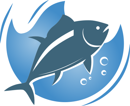 蓝色海鲜鱼餐厅海洋相关矢量logo图标 logo png