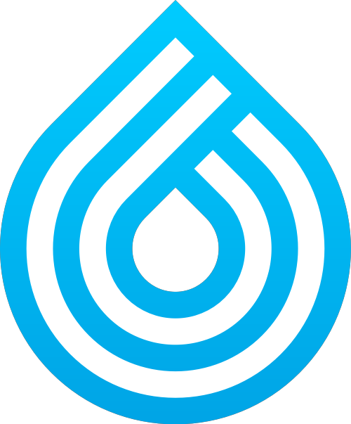 蓝色水滴形环保互联网相关矢量logo图标