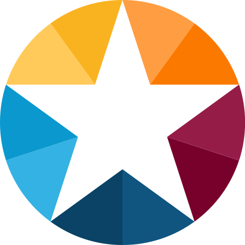彩色星星圆形美术影视相关矢量logo图标