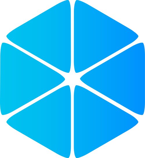 蓝色六边形渐变商务贸易相关矢量logo图标 logo png