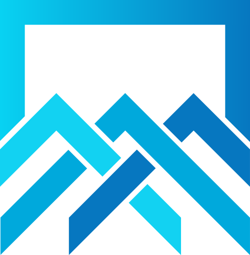 蓝色山峰三角正方形贸易投资相关矢量logo图标