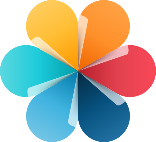 彩色六瓣花朵应用相关矢量logo图标 logo png