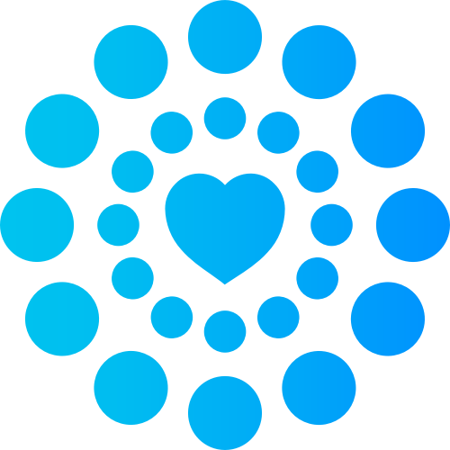 蓝色心形互联网医疗健康相关矢量logo图标