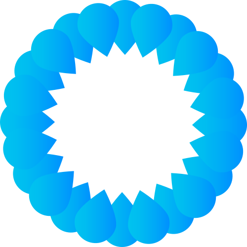 蓝色水滴圆形医疗互联网相关矢量logo图标 logo png