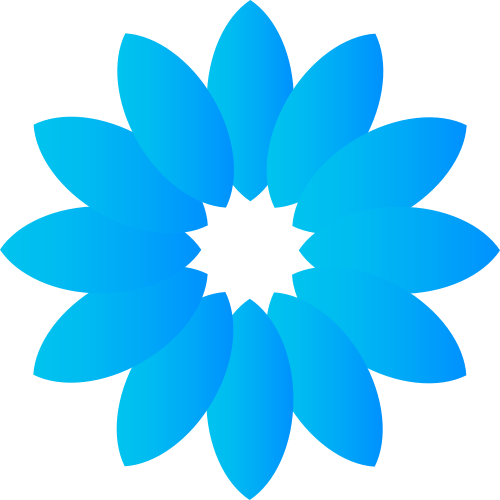 蓝色花朵形状医疗健康相关矢量logo图标
