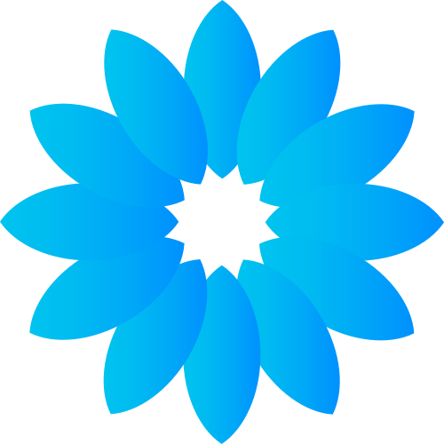 蓝色花朵形状医疗健康相关矢量logo图标 logo png