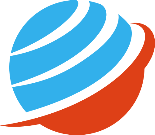 蓝色红色球体矢量logo图标
