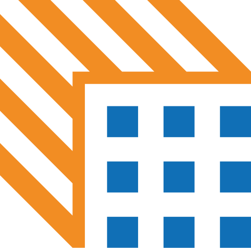 黄色方体蓝色格子矢量logo图标