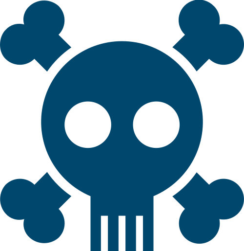 蓝色骷髅头矢量logo图标