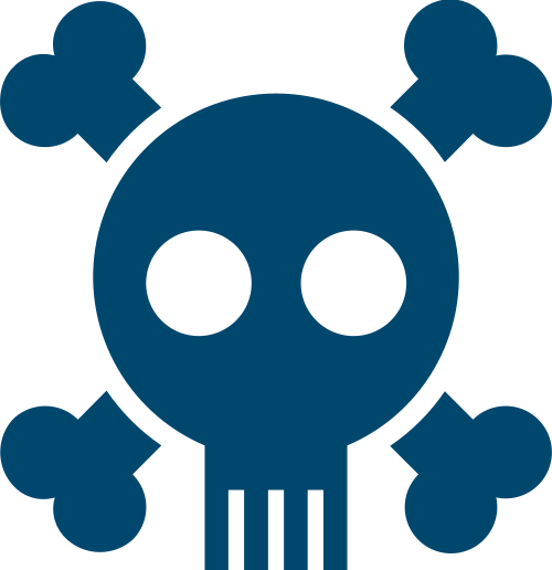 蓝色骷髅头矢量logo图标 logo png